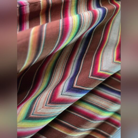 Vintage Ralph Lauren Linen Southwestern Chevron Pattern Midi Skirt~ Plus Size 16 - Picture 4 of 4